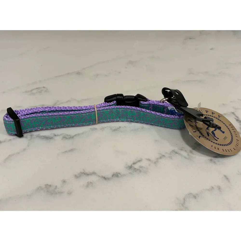 Yuppy Puppy Coral Dog Collar Small Lilac Green Adjustable Nylon Buckle NWT